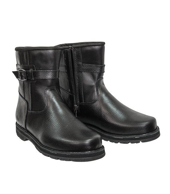 Men's ankle boots with a lock, black
