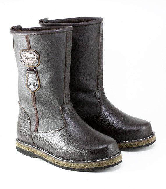 Men's boots Siberia, brown, felt sole,