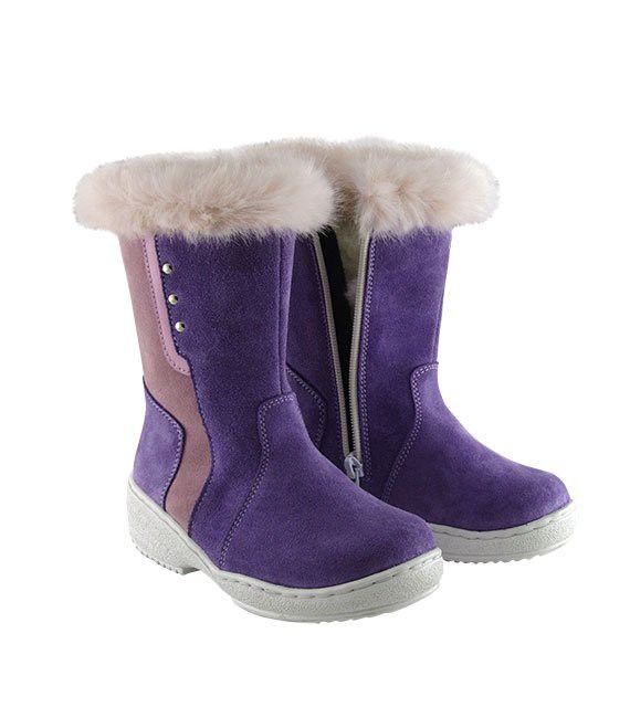Children's boots, purple, molded sole