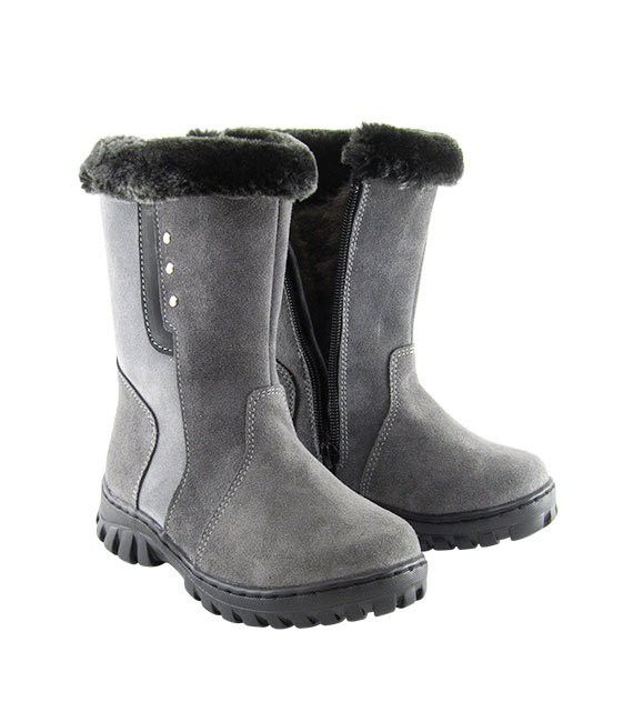 Children's boots, gray, molded sole