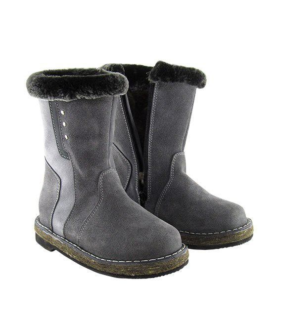 Teenage boots, gray, felt sole