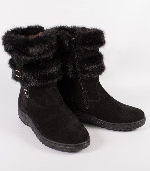 Women's high boots, short, with a lock, molded sole
